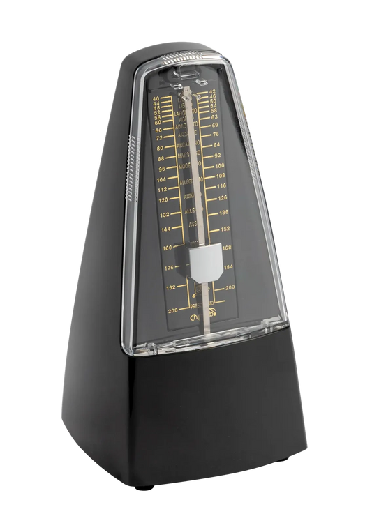 Black - Cherub Pyramid Style Mechanical Metronome with Bell