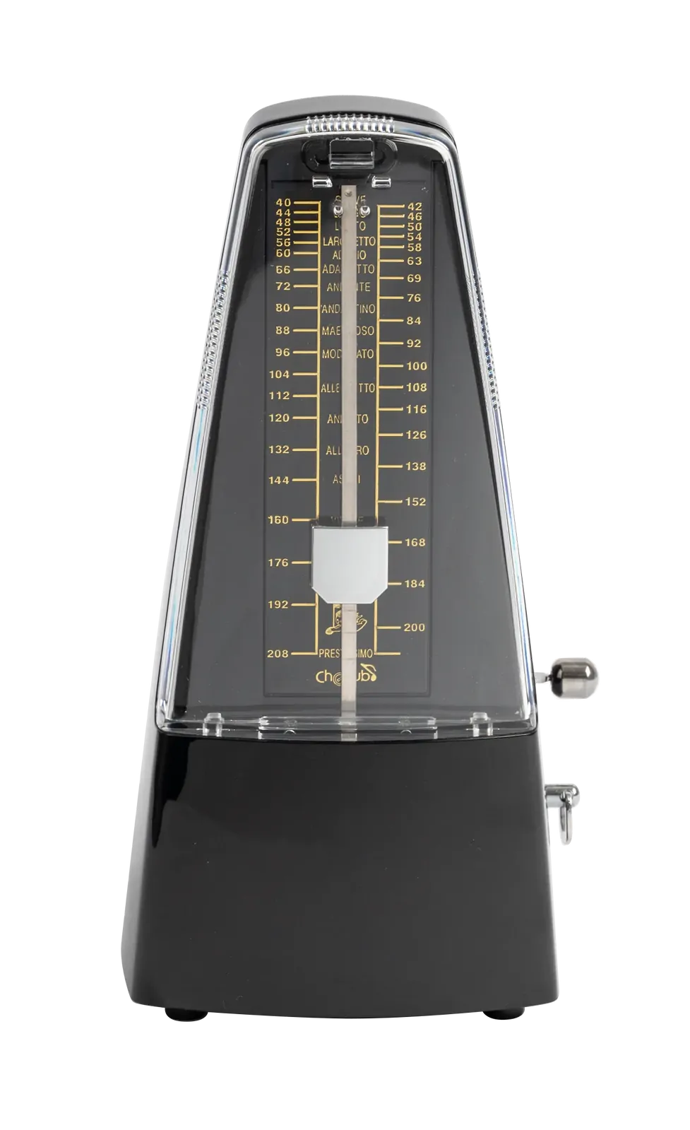 Black - Cherub Pyramid Style Mechanical Metronome with Bell