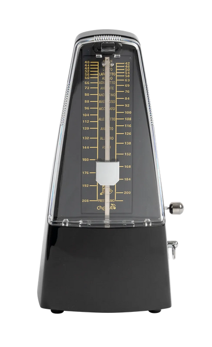 Black - Cherub Pyramid Style Mechanical Metronome with Bell