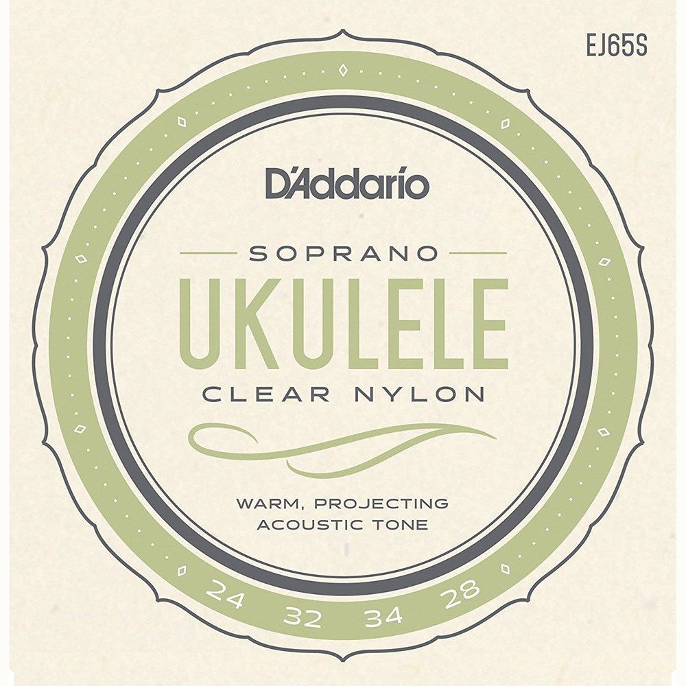 D'Addario EJ65S Pro-Arte Custom Extruded Clear Nylon Ukulele Strings - (Soprano)