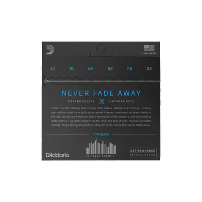 D'Addario XT Coated Acoustic Phosphor Bronze Strings - Light Set (12-53)