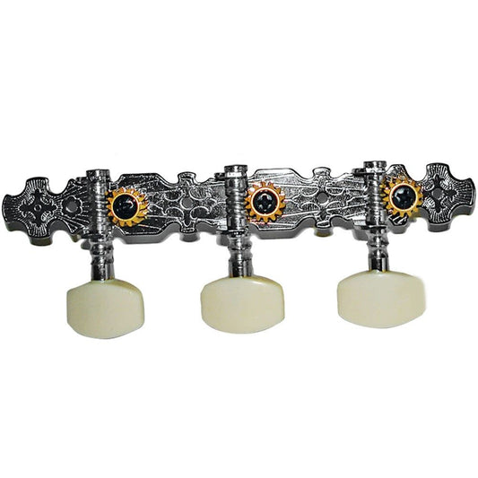 Valencia 581 Classical Guitar Machine heads Diecast Chrome 3 a Side - Set of 6