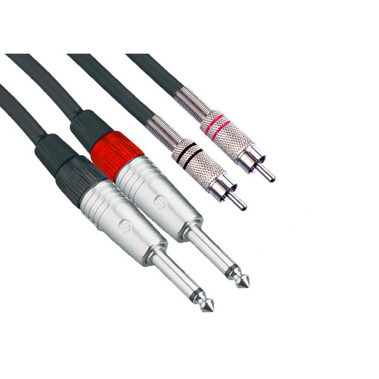 AVE Connex JMRC-3T Twin 1/4-inch TS Jack to RCA Cable 3m