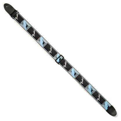 2" Monogrammed Strap (Black/Grey/Blue)
