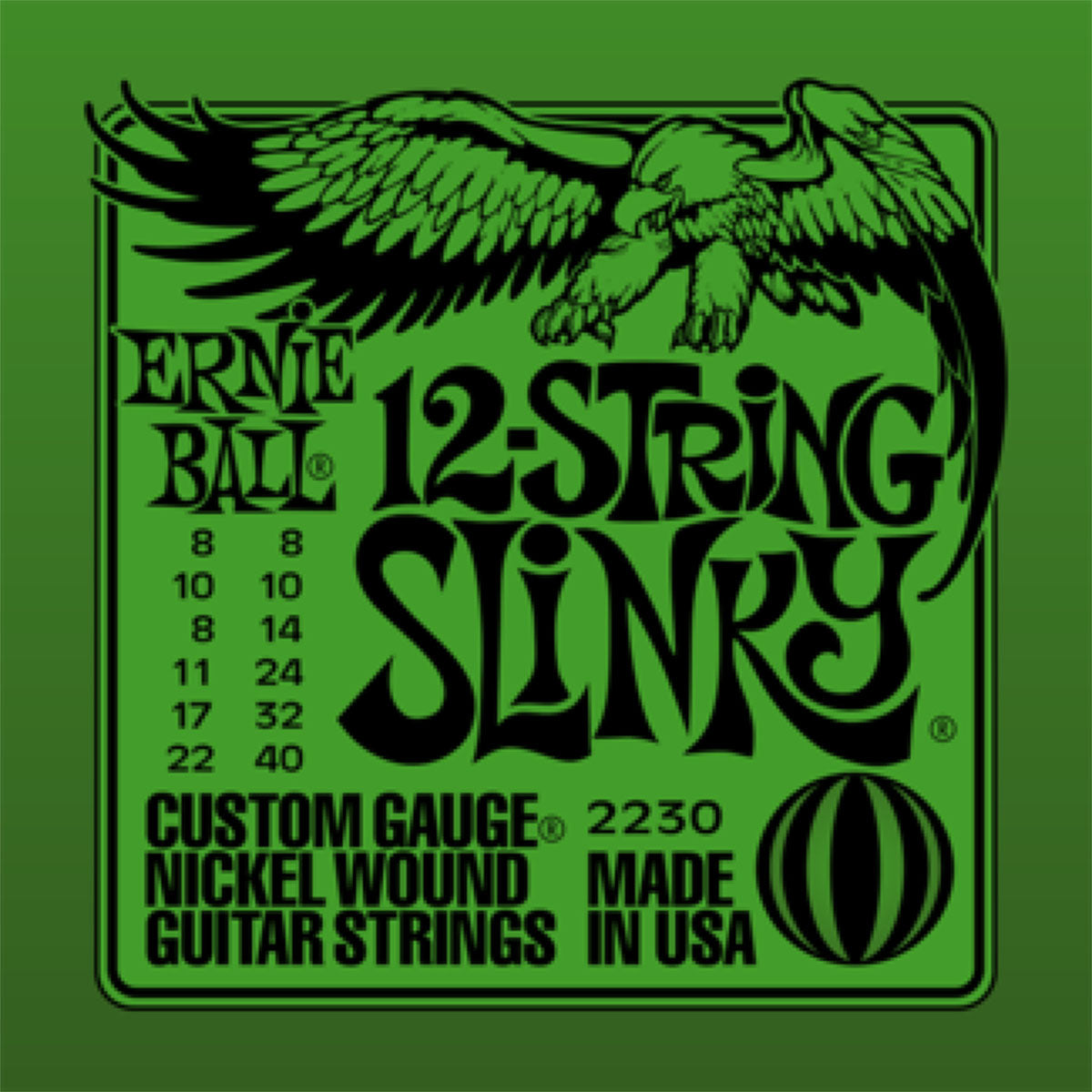 Ernie Ball Slinky 12-String Nickel Wound Electric Guitar Strings - 8-40 Gauge