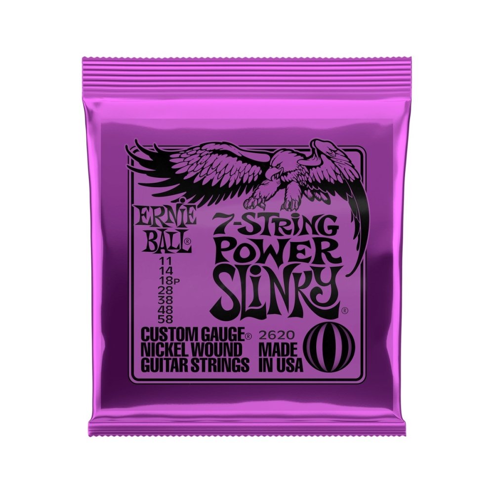 Ernie Ball Power Slinky 7-String Nickel Wound Electric Guitar Strings - 11-58 Gauge