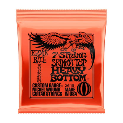 Ernie Ball Skinny Top Heavy Bottom Slinky 7-String Nickel Wnd Elec Guitar Strings 10 - 62