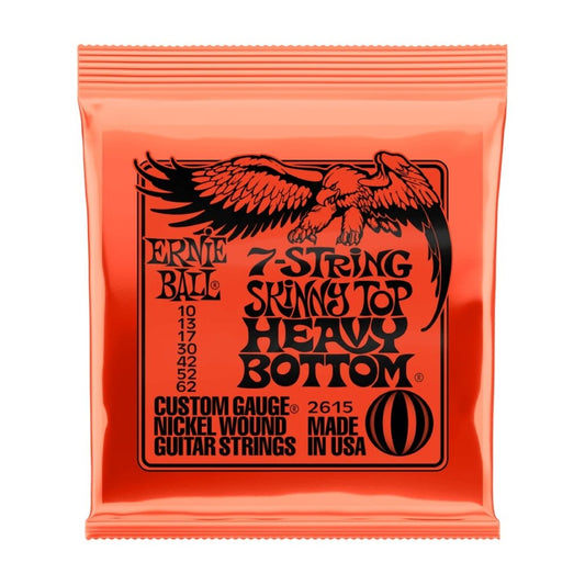 Ernie Ball Skinny Top Heavy Bottom Slinky 7-String Nickel Wnd Elec Guitar Strings 10 - 62
