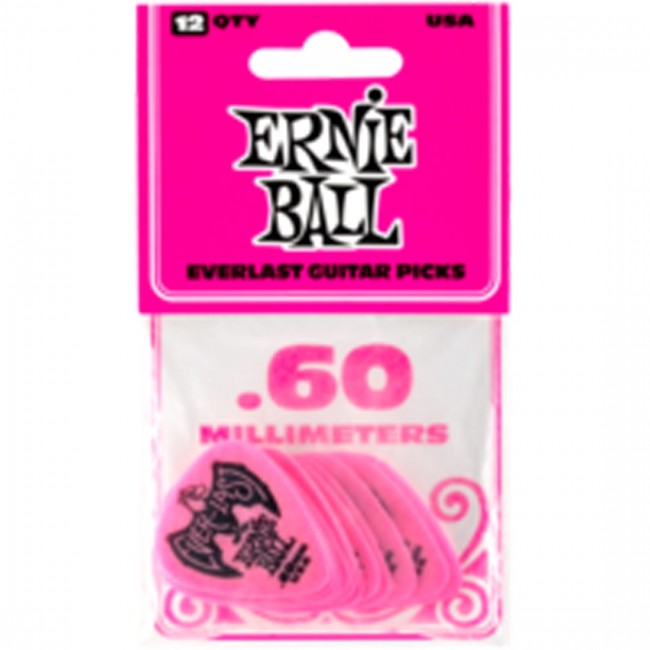 Ernie Ball .60mm Pink Everlast Picks 12-pack
