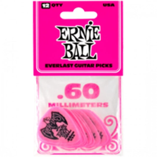 Ernie Ball .60mm Pink Everlast Picks 12-pack