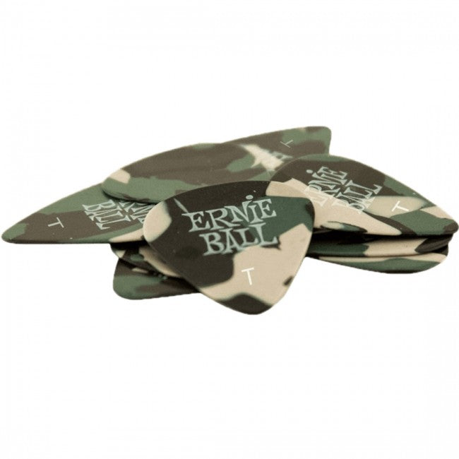 Ernie Ball Camouflage Cellulose Picks Thin 12-pack