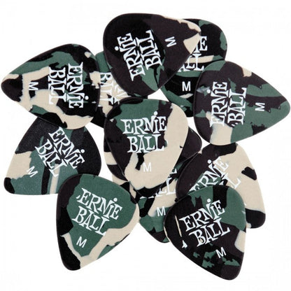 Ernie Ball Camouflage Cellulose Picks Medium 12-pack