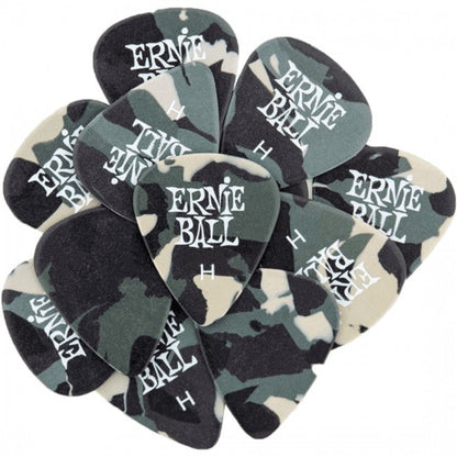 Ernie Ball Camouflage Cellulose Picks Heavy 12-pack