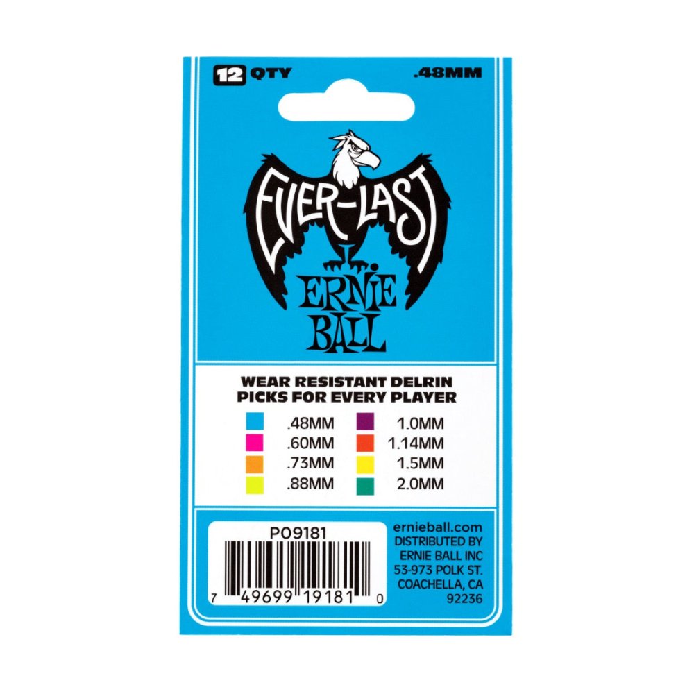 Ernie Ball .48mm Blue Everlast Picks 12-pack