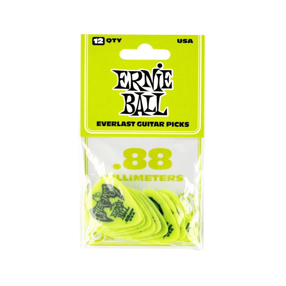 Ernie Ball .88mm Green Everlast Picks 12-PACK
