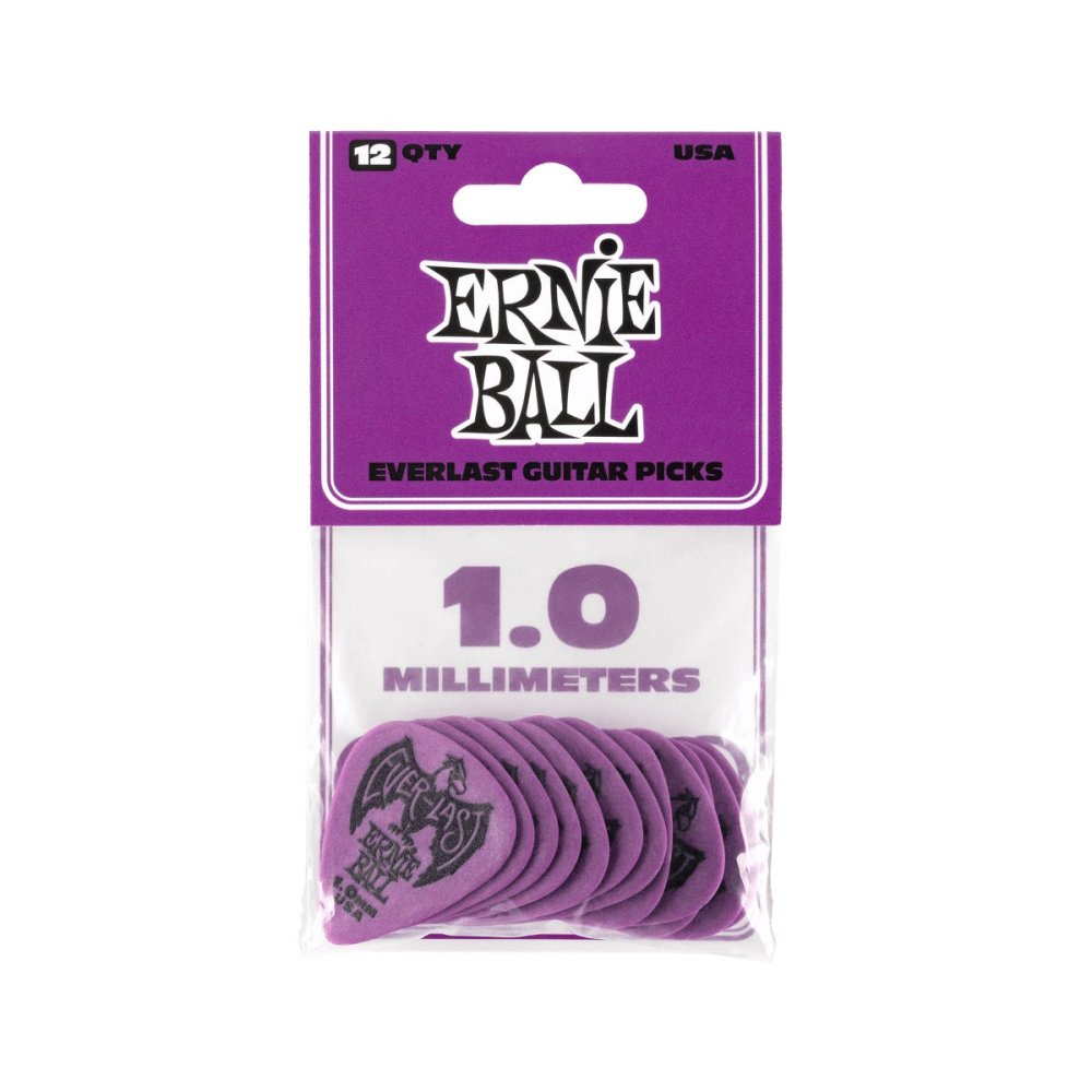 Ernie Ball 1.0mm Purple Everlast Picks 12-pack