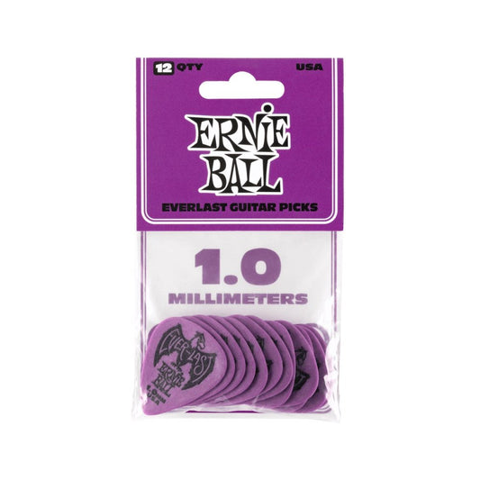Ernie Ball 1.0mm Purple Everlast Picks 12-pack