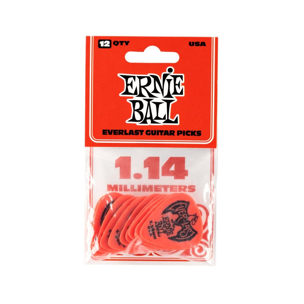 Ernie Ball 1.14mm Red Everlast Picks 12-pack