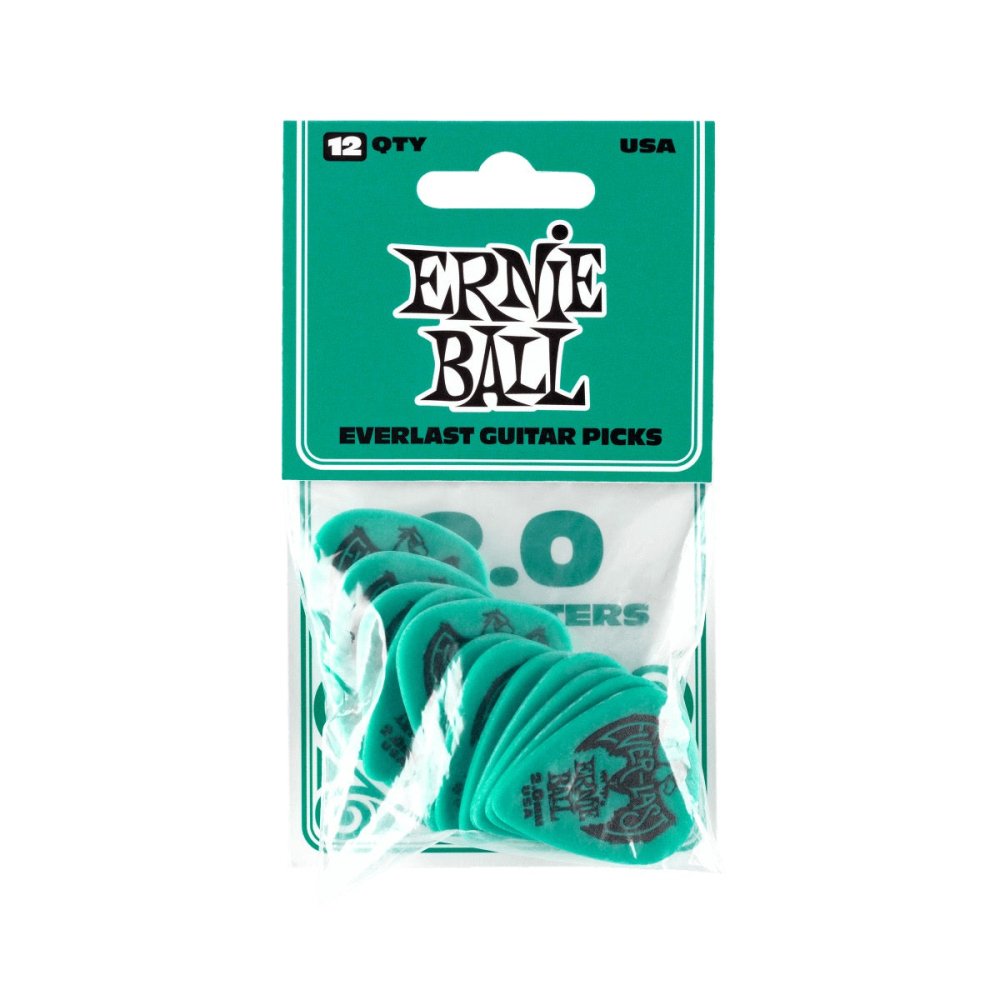 Ernie Ball 2.0mm Teal Everlast Picks 12-pack