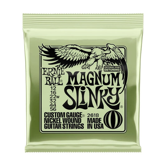 Ernie Ball Magnum Slinky Nickel Wnd Elec Guitar Strings 12 - 56 Gauge