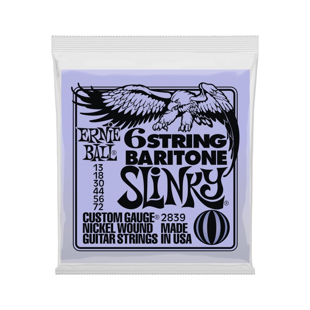 Ernie Ball Slinky 6-String w/ small ball end 29 5/8 scale Baritone Guitar Strings - 13-72 Gauge