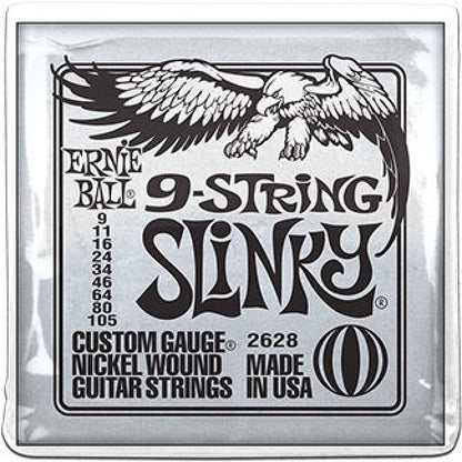 Ernie Ball Slinky 9-String Nickel Wound Electric Guitar Strings - 9-105 Gauge