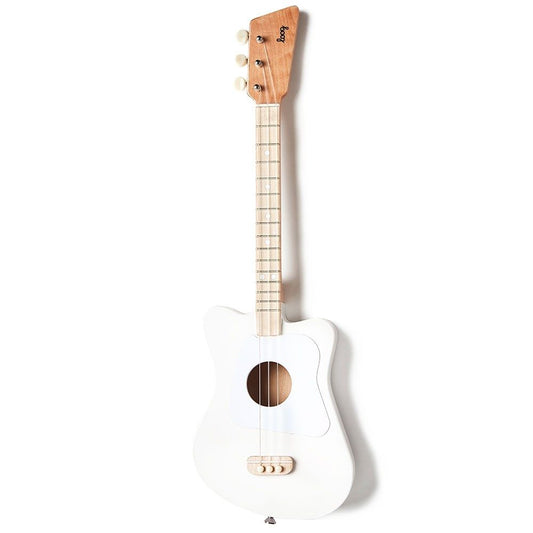 Loog Mini White + Accessory Pack (winder, picks, strings, flash cards)