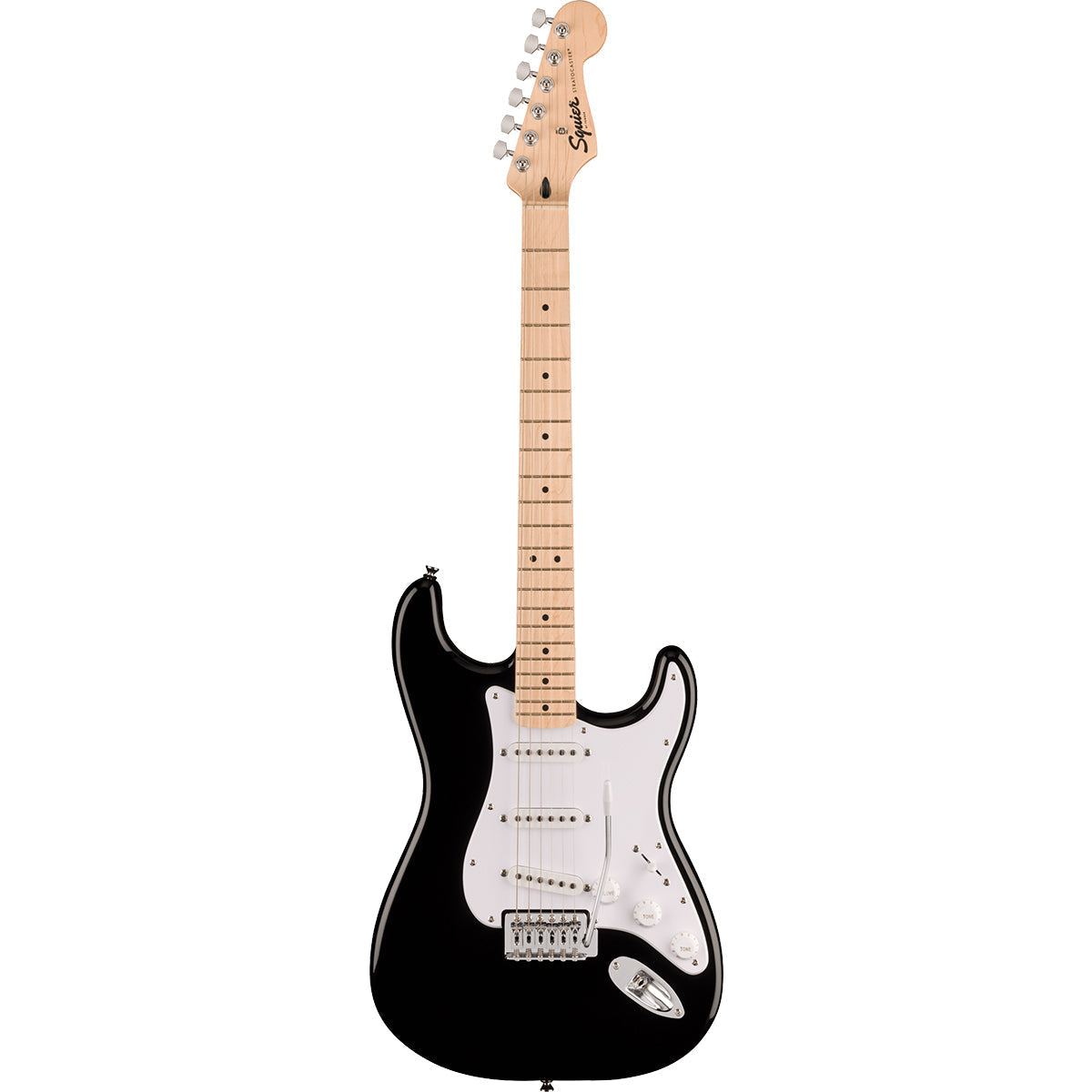Squier Sonic® Stratocaster®, Maple Fingerboard, White Pickguard, Black