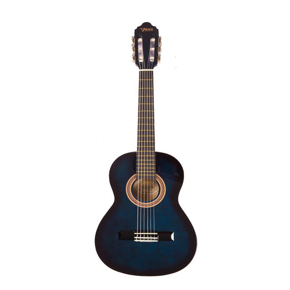 Valencia VC102BUS 1/2 Size Classical Guitar (Blue Sunburst)