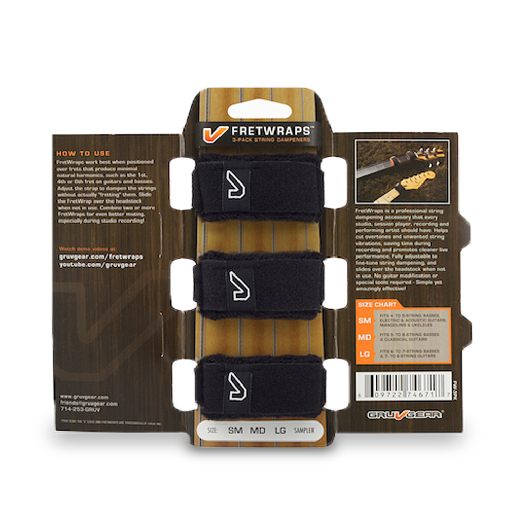 Gruv Gear FretWraps String Muter 3-Pack Black Medium
