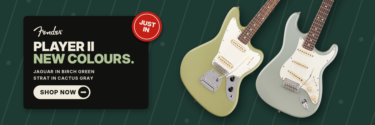 Fender Player II Jaguar in Birch Green and Player II Stratocaster in Cactus Gray