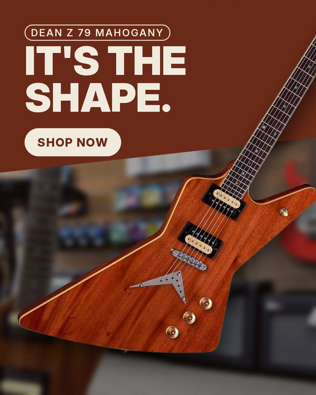 Dean Z 79 electric guitar in natural mahogany