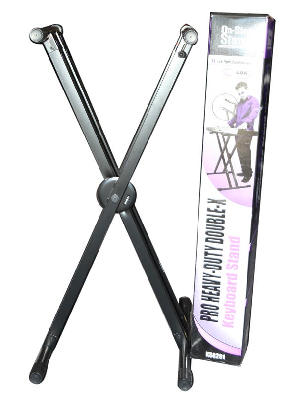 On Stage Lok Tight Pro Double X-Braced Ergo-Lok Keyboard Stand