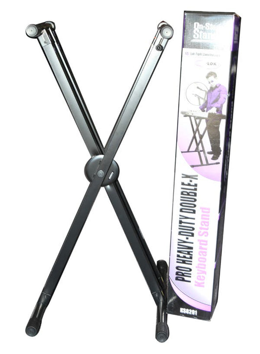 On Stage Lok Tight Pro Double X-Braced Ergo-Lok Keyboard Stand
