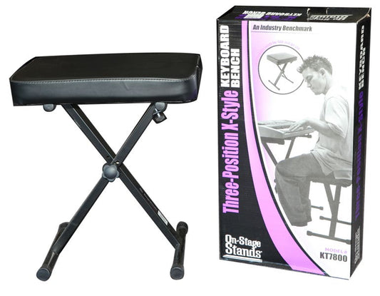 On Stage Three Position X-Style Folding Keyboard Bench