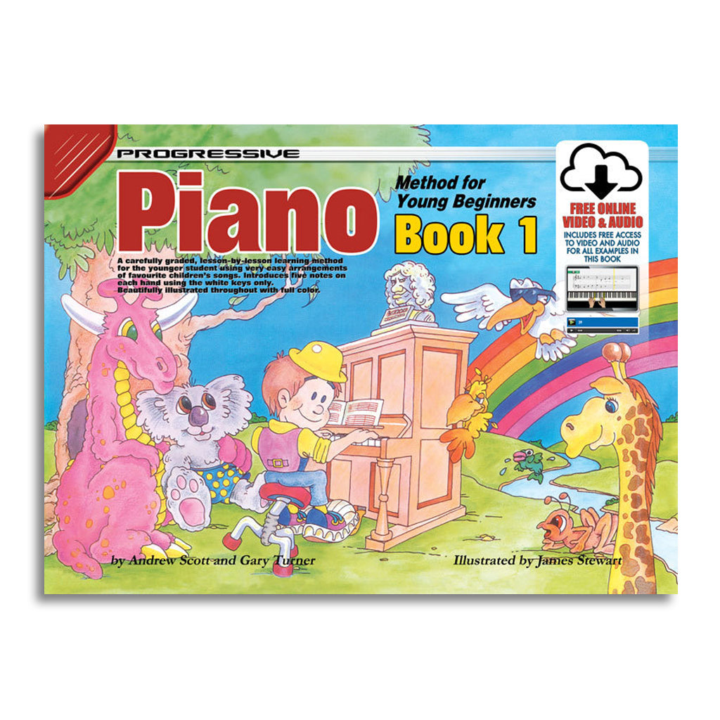 Progressive Piano Book 1 for Young Beginners – Book with Online Video & Audio