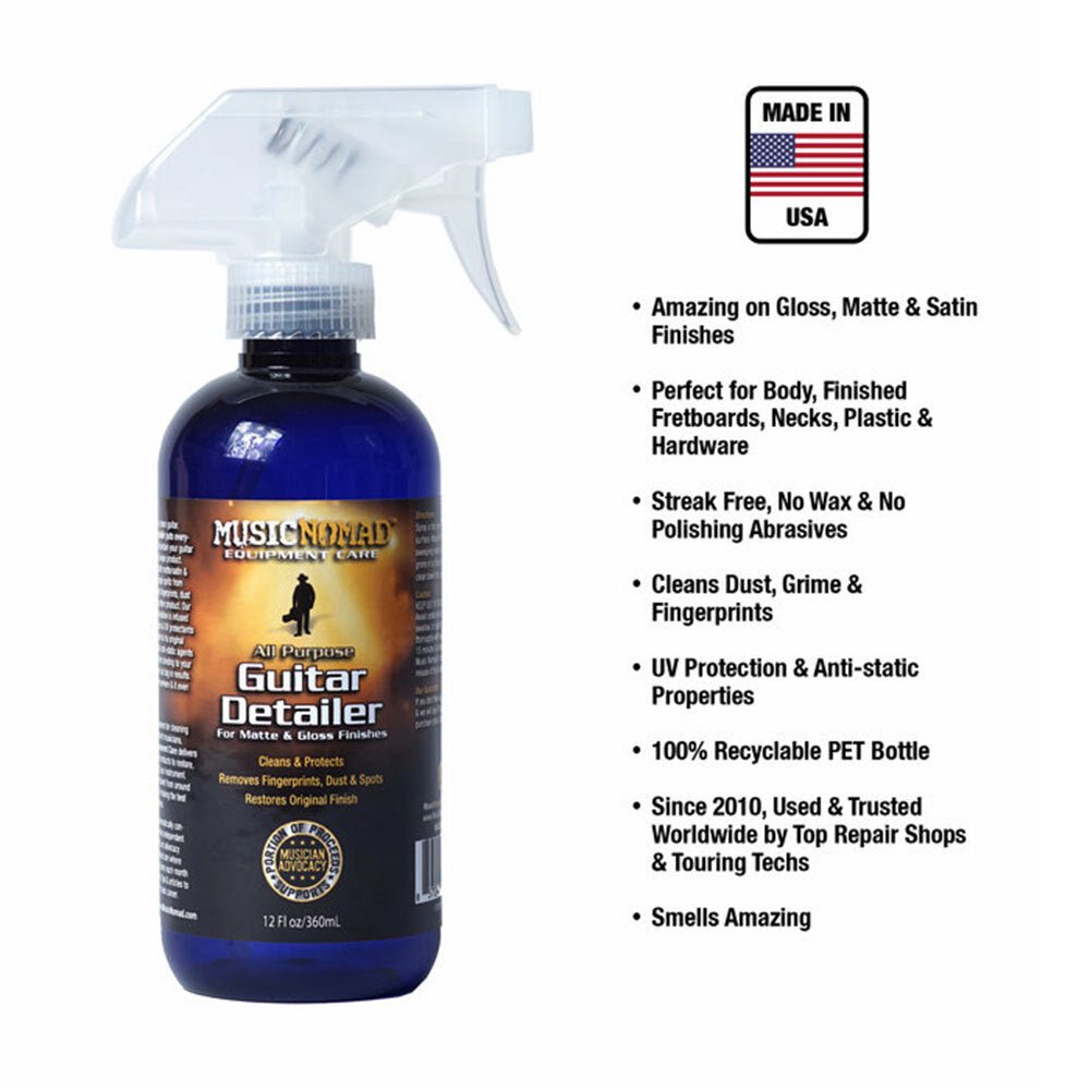 Music Nomad Guitar Detailer 12oz. Tech Size for Matte & Gloss Finishes