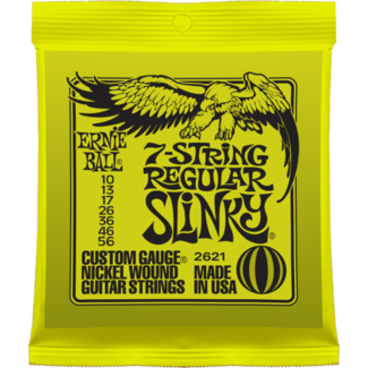 Ernie Ball 'Regular Slinky Nickel Wound 7-String Electric Guitar Strings 10-56 Gauge