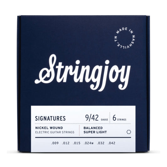 Stringjoy Signatures | Balanced Super Light Gauge (9-42) Nickel Wound Electric Guitar Strings