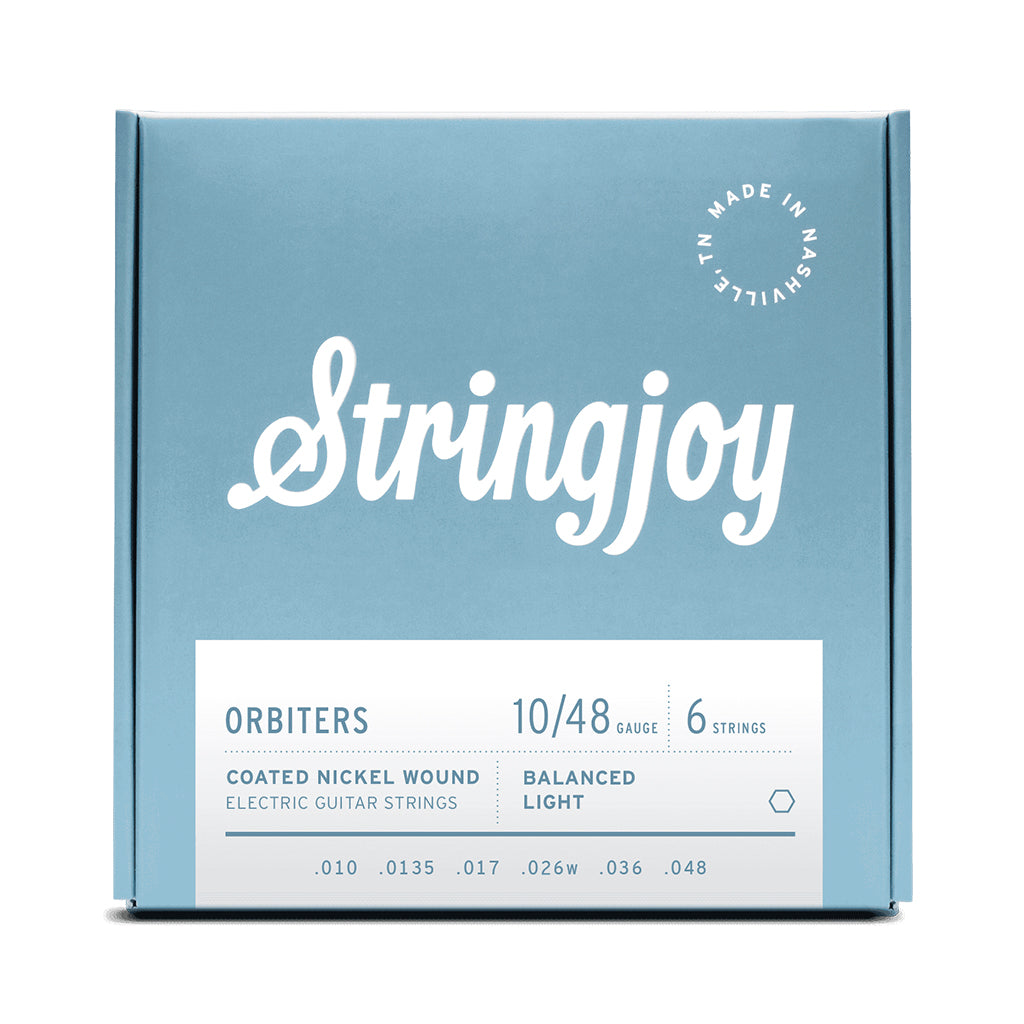 Stringjoy Orbiters | Balanced Light Gauge (10-48) Coated Nickel Wound Electric Guitar Strings