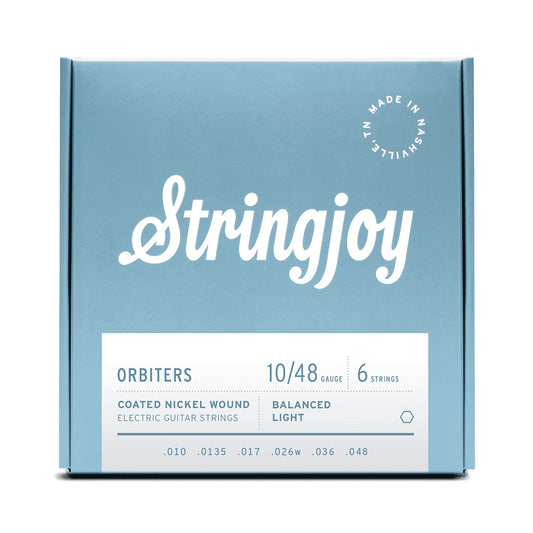 Stringjoy Orbiters | Balanced Light Gauge (10-48) Coated Nickel Wound Electric Guitar Strings