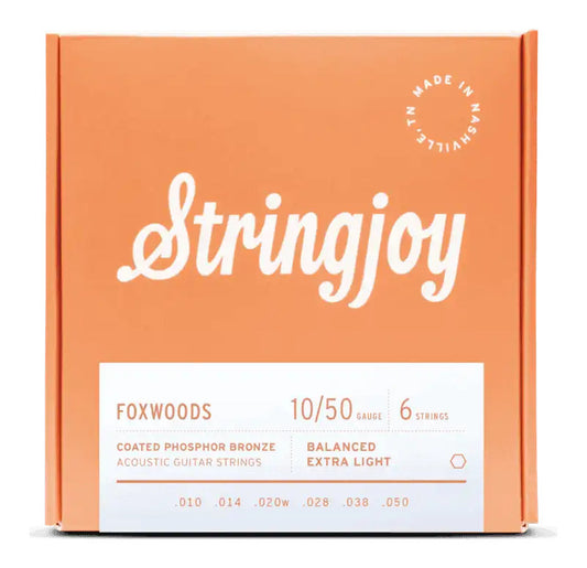 Stringjoy Foxwoods | Extra Light Gauge (10-50) Coated Phosphor Bronze Acoustic Guitar Strings