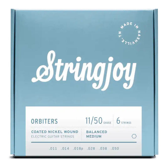 Stringjoy Orbiters | Balanced Medium Gauge (11-50) Coated Nickel Wound Electric Guitar Strings