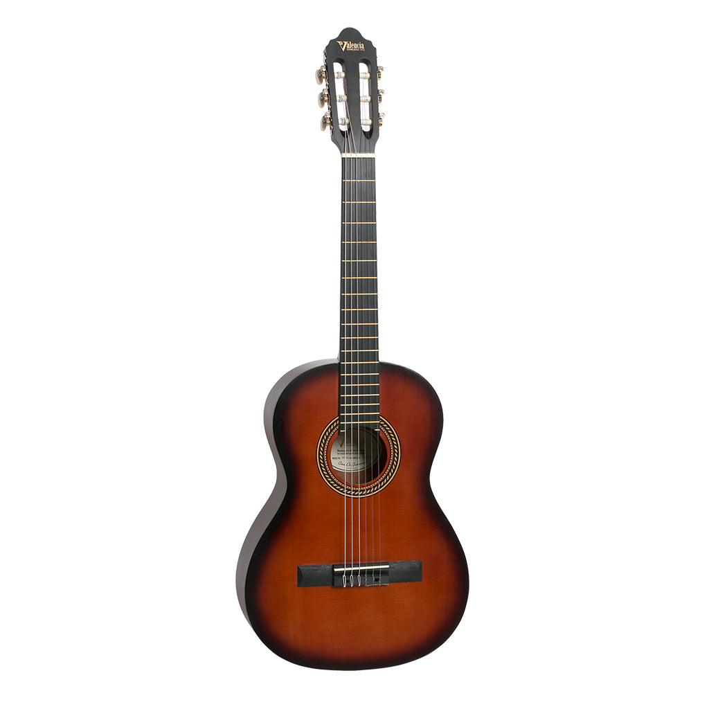 Valencia VC203HCSB Classical Guitar - Hybrid, Thin Neck