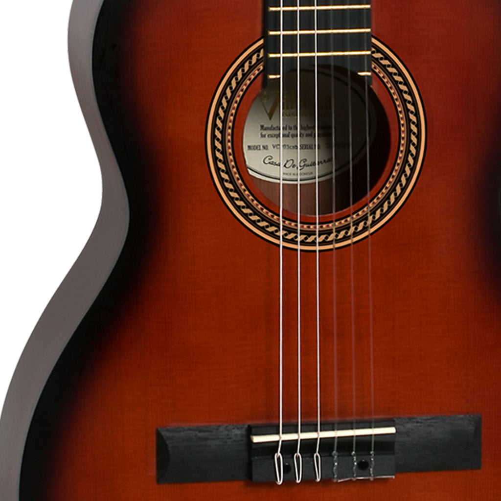 Valencia VC203HCSB Classical Guitar - Hybrid, Thin Neck