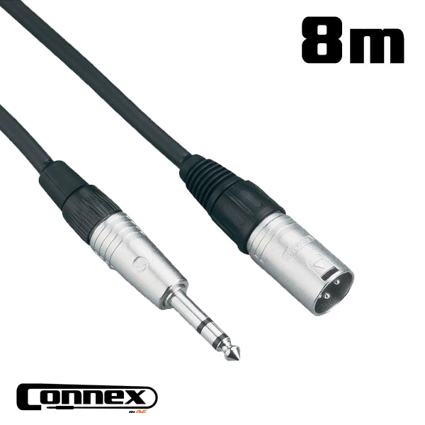 AVE Connex XMJS-8 Balanced XLR Male to 1/4-inch TRS Jack Cable 8m
