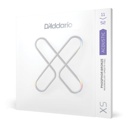 DAddario 11-52 Custom Light, XS Phosphor Bronze Coated Acoustic Guitar Strings