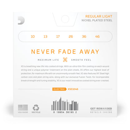 DAddario XSE1046 Nickel Wound Electric Guitar Strings, Regular Light, 10-46